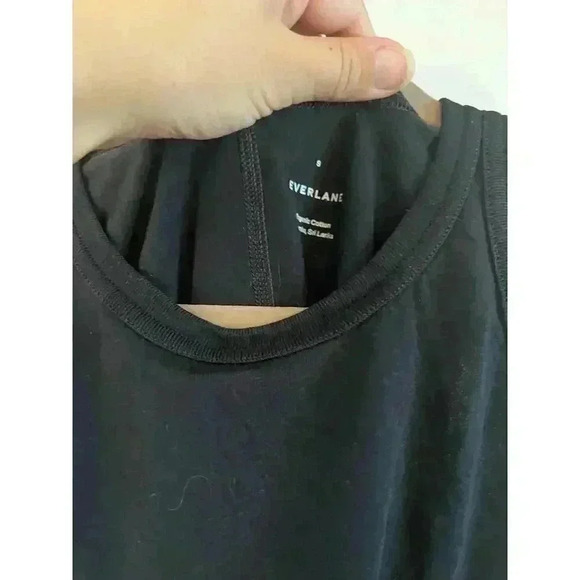 Everlane The Organic Cotton Cutaway Tank Black Small Basic Essential - Picture 4 of 6